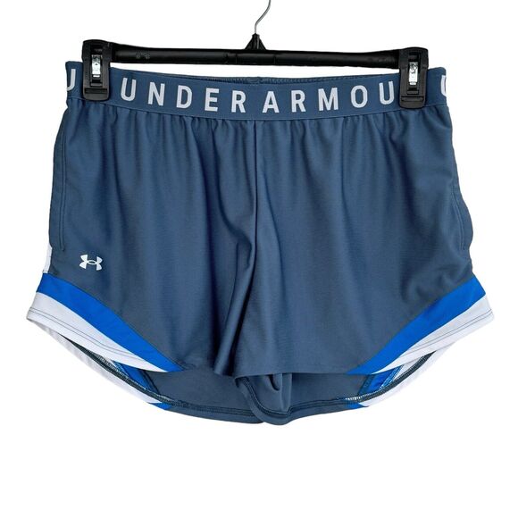Under Armour Large Loose Fit Shorts Heat Gear Pockets Elastic Waist Gray Womens - Picture 1 of 4